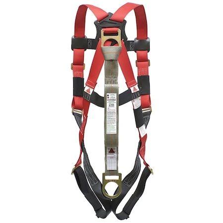 Super Anchor Safety Small - Red Webbing Fall Arrester Full Body Harness w/ 6192 Ultra-Lite Energy Absorber 6008-RS